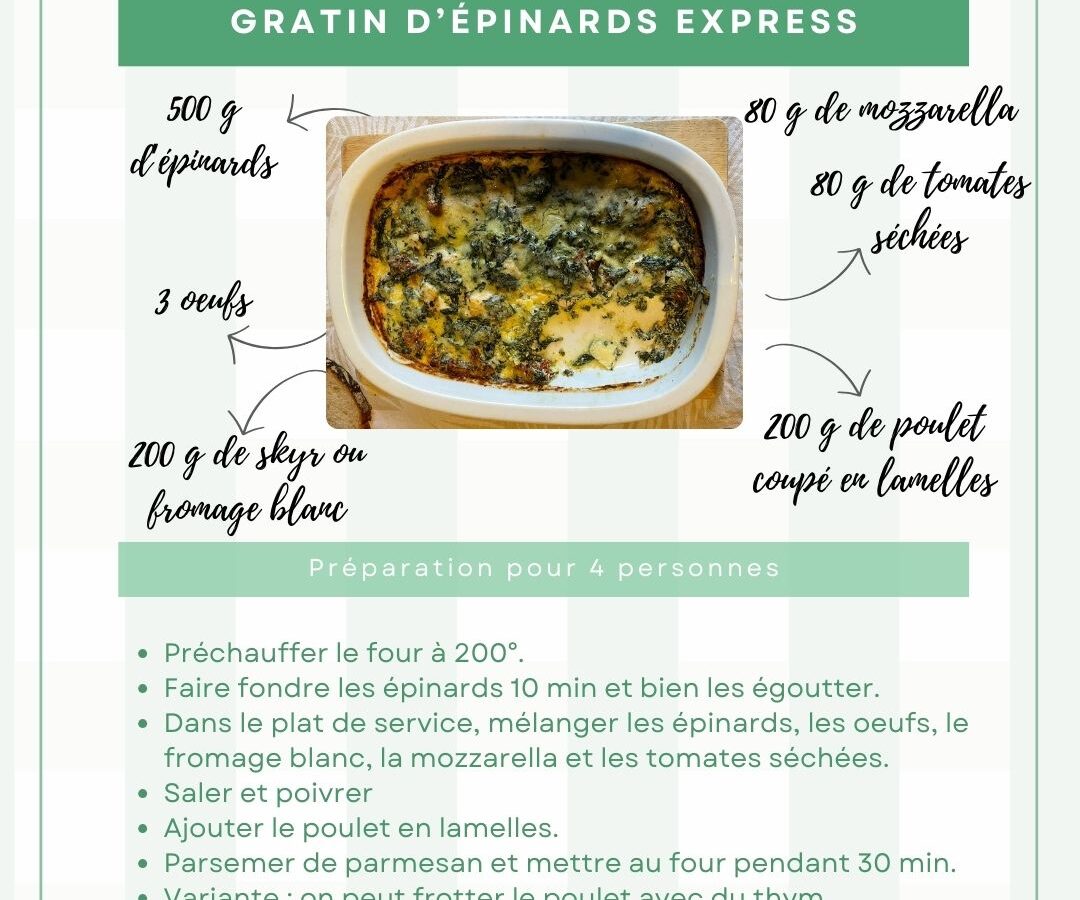 Gratin d&rsquo;épinards express